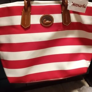 Dooney & Bourne red and white tote